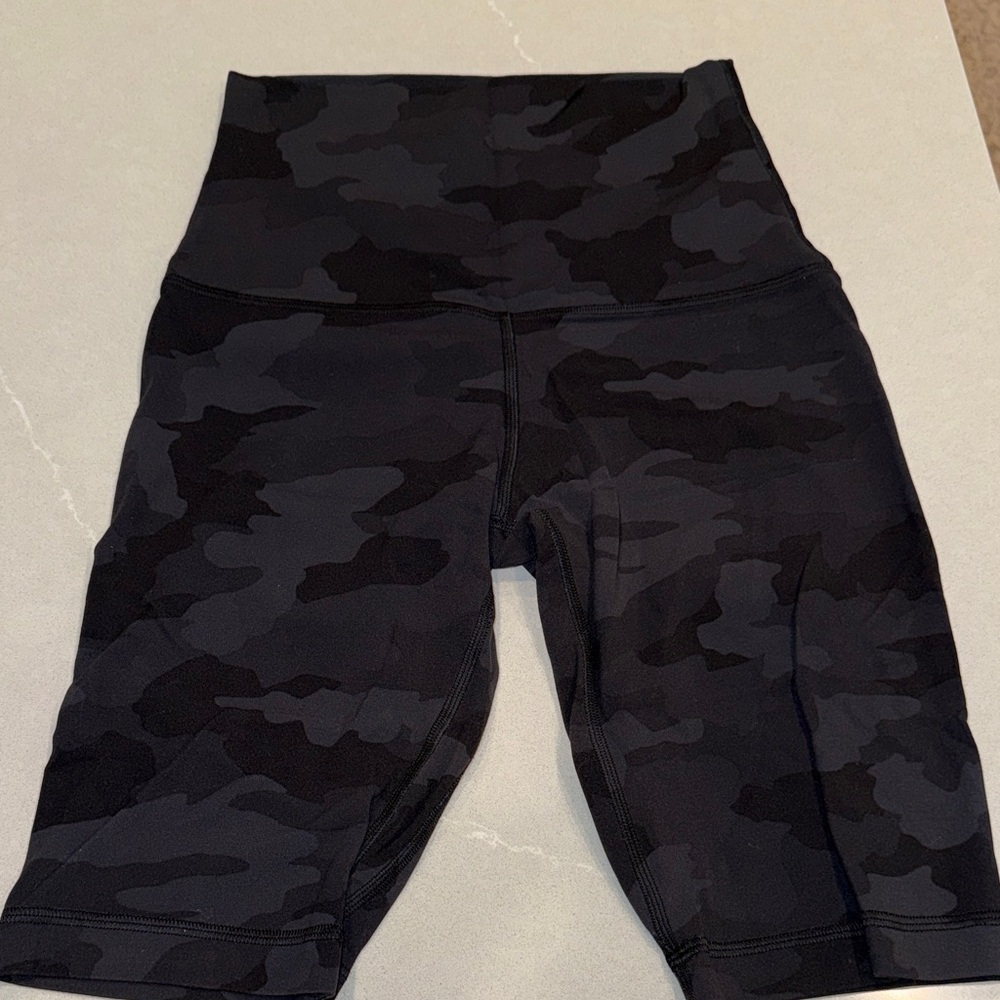 Black Camo High-Waisted Biker Shorts